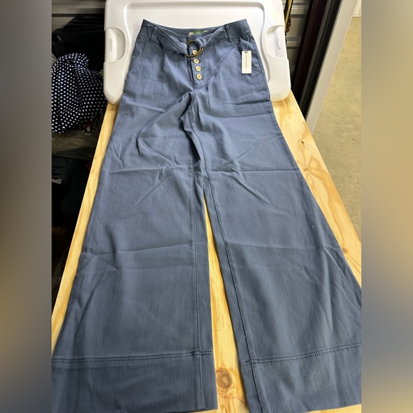 Anthropologie Pants - Anthropologie Wide Leg Button Front Pants – Size 4 – Wedgewood Blue